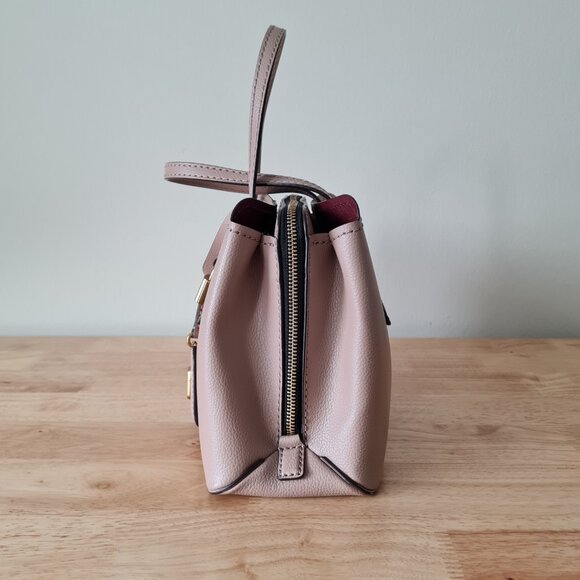 Marc Jacobs The Editor Leather Satchel Mauve Blush Taupe Bowler Crossbody - Picture 12 of 15